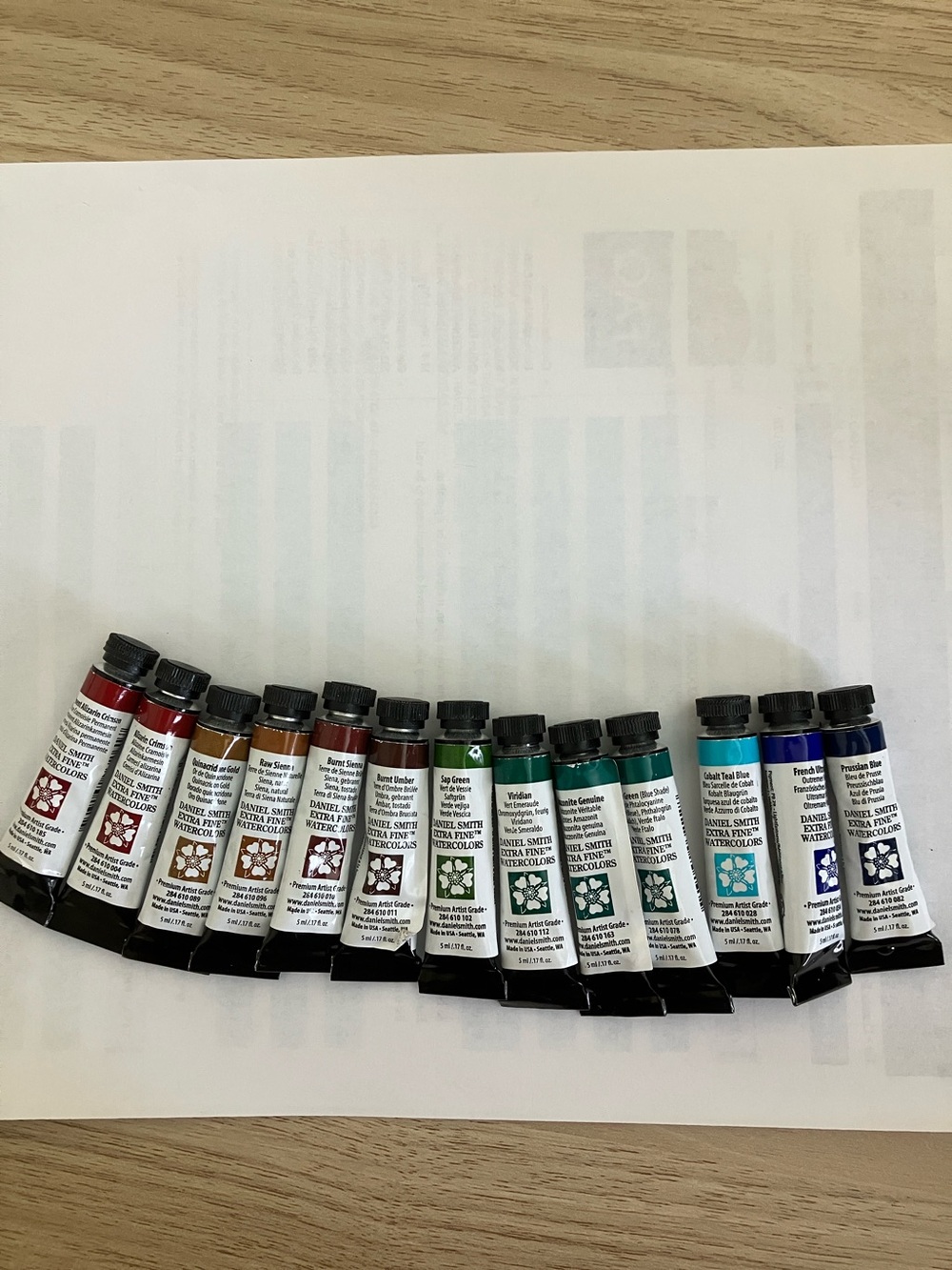 Daniel Smith Extra Fine Watercolor Paint Tube Set - 13 Assorted Colors